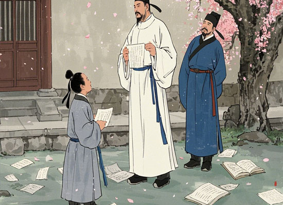 Ouyang Xiu, Su Shi, and Su Xun (Su Shi's father) were together.