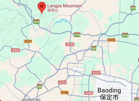 Baoding Langya Mountain Location Map